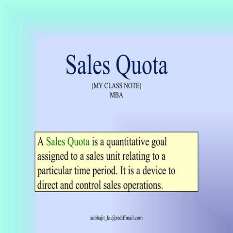Sales quota