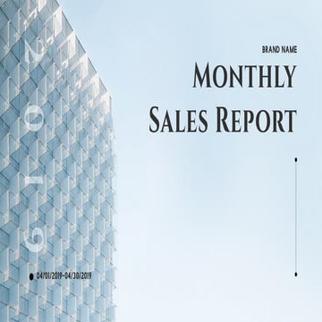 Monthly Sales Report Presentation Template