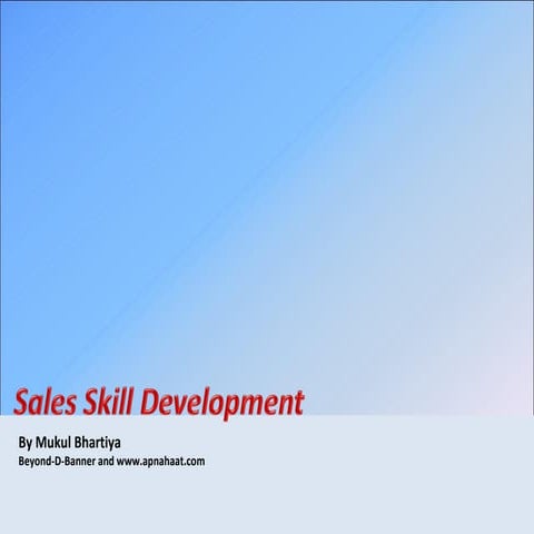 Sales skill development