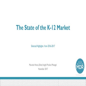Marketing Trends Seminar: The State of the K-12 Market