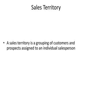 Sales territory