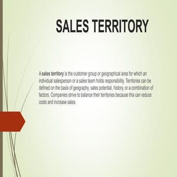Territory Management in sales and management | PPT