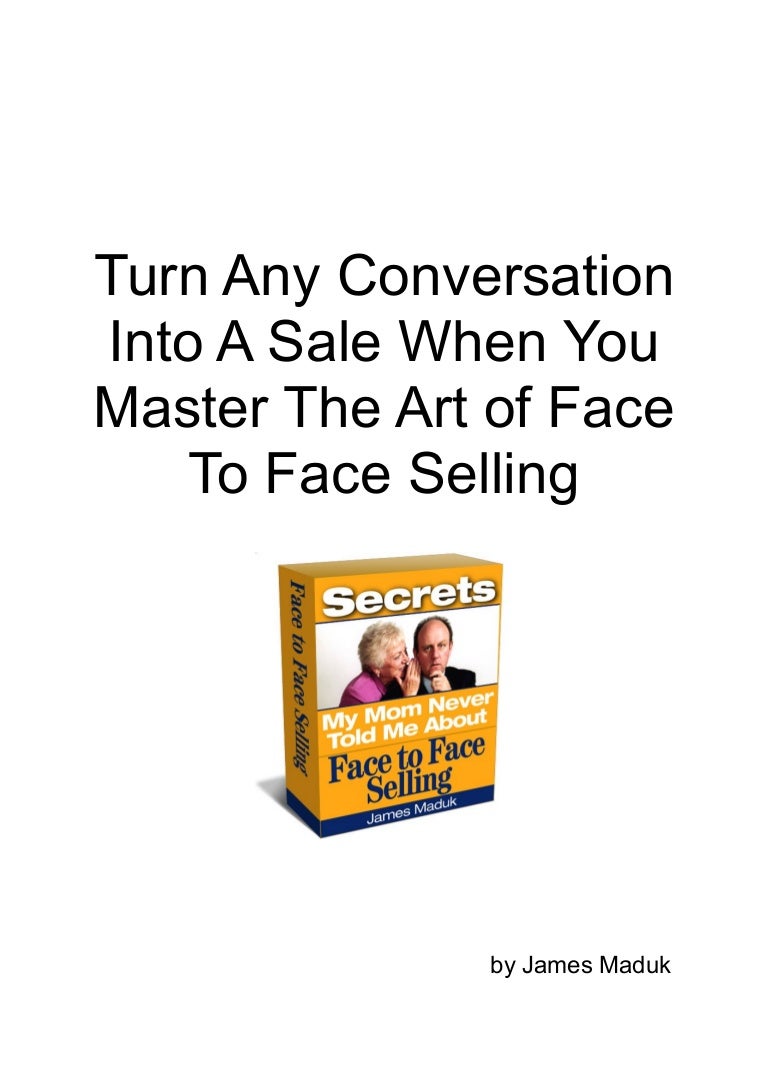 Face to Face Selling Skills Sales Training For Small Business