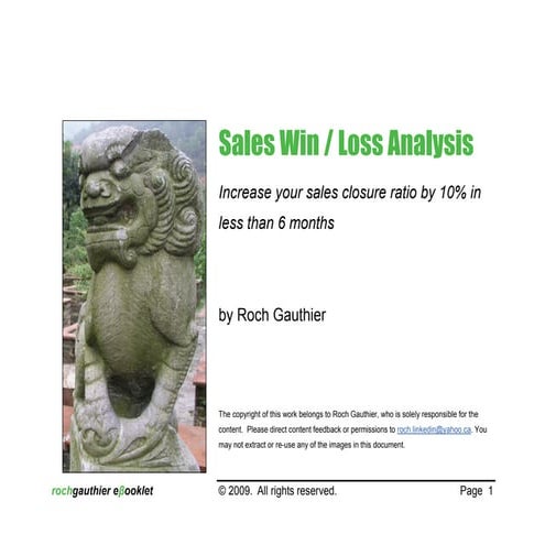 Sales win loss analysis - Increase your sales closure ratio by 10% in less th...
