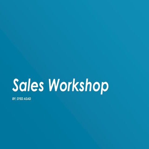 Sales workshop