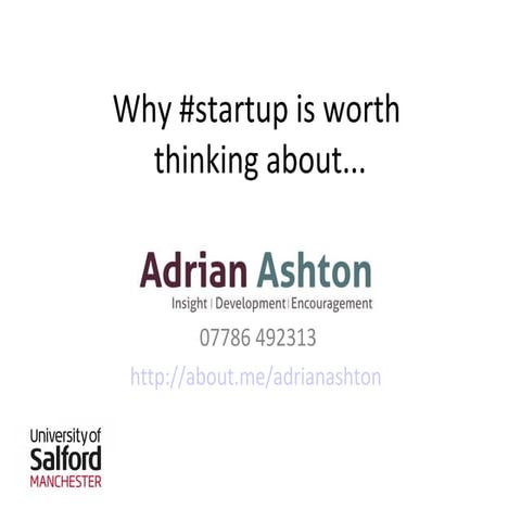 Why #startup is worth talking about for sports related University degree subj...