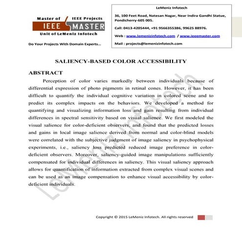 Saliency based color accessibility