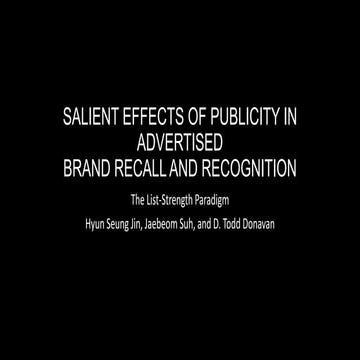 Salient effects of publicity in advertised brand recall and recognition