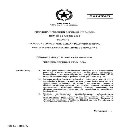 Salinan Perpres Nomor 32 Tahun 2024 Pdf