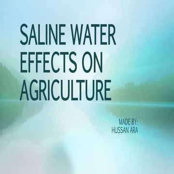 Saline water effects on agriculture
