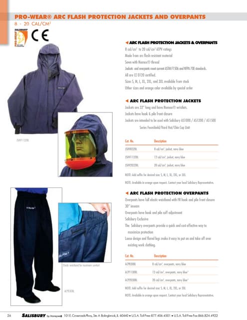 Salisbury Pro-Wear Arc Flash Protection Premium Overpants 8 - 20cal/cm²