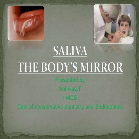 Physiology of saliva | PPTX