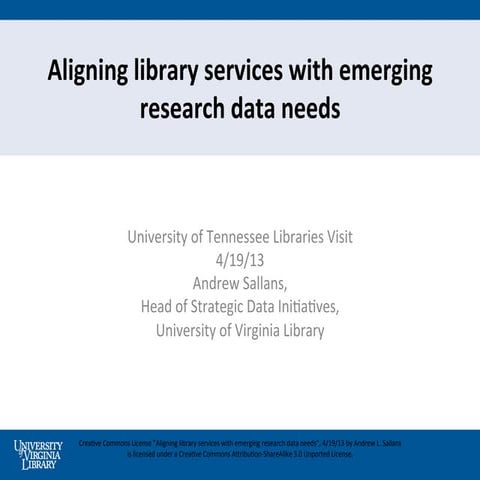 Aligning library services with emerging research data needs