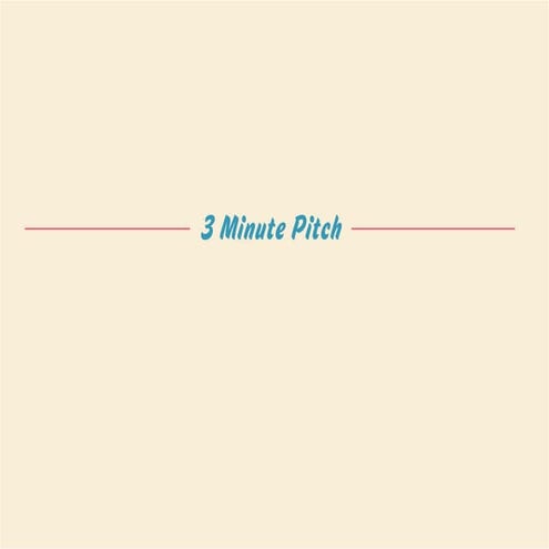 Three Minute Book Pitch