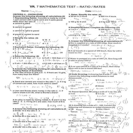 Sally's Math Test | PDF