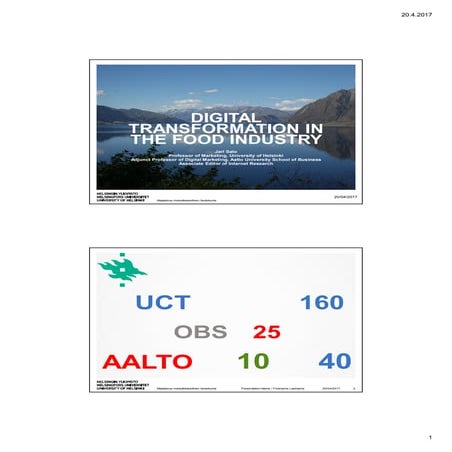 Salo digital transformation in the food industry