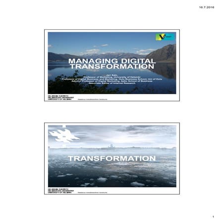 Salo managing digital transformation vlerick visiting lecture