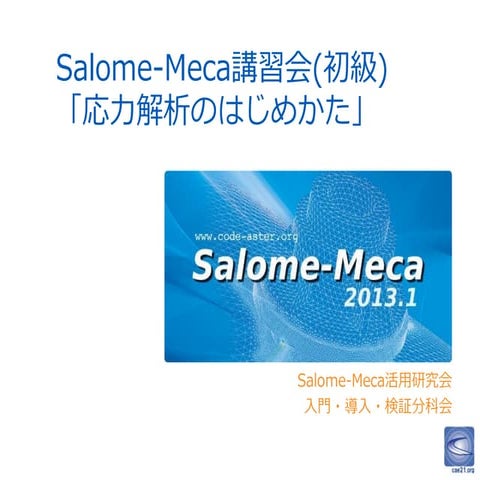 Salome mecaトレーニング（初級）「応力解析のはじめかた」