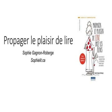Propager le plaisir de lire - Conférence - Salon Éduc