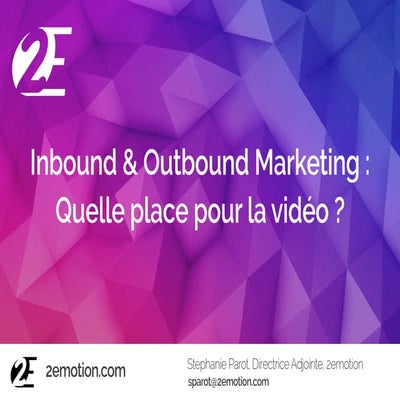 Inbound & Outbound Marketing : Quelle place pour la vidéo?