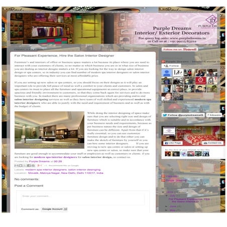 Salon interior designer