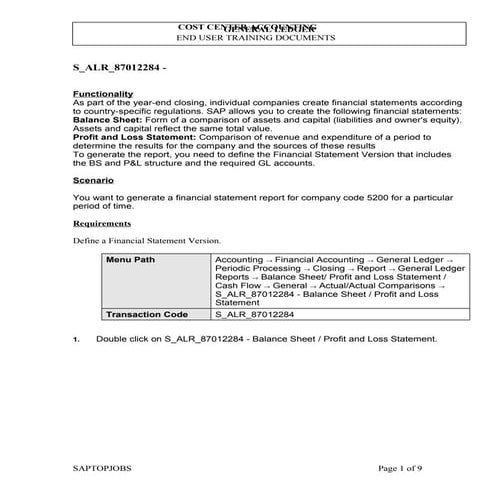 S alr 87012284 - financial statements &amp; trial balance
