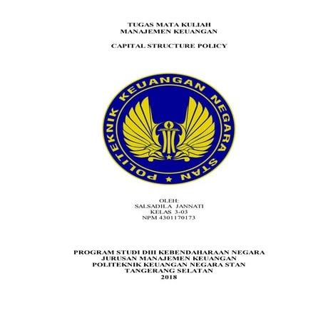 capital structure policy/absor.marantika/salsadila jannati/3-03