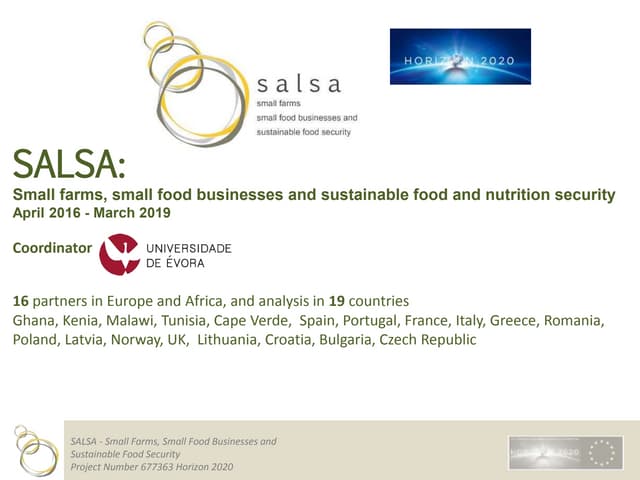 SALSA: Small farms, small food businesses and sustainable food and nutrition security