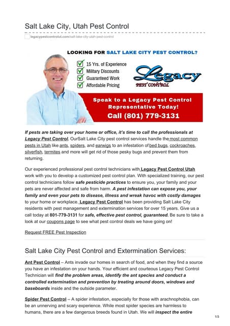 Legacy Pest Control presentations