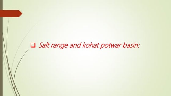 SALT RANGE | GEOLOGY OF PAKISTAN | PPT