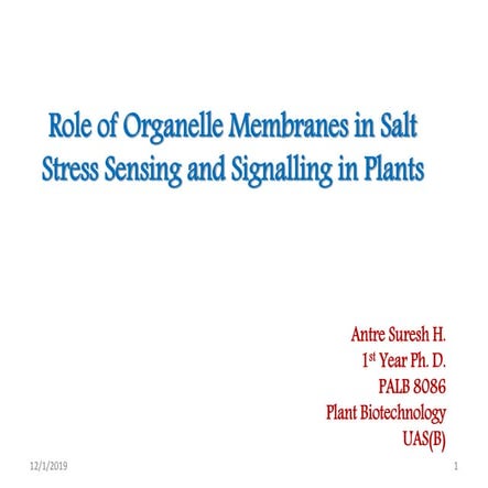Salt stressRole of Organelle Membranes in Salt Stress Sensing and Signalling ...
