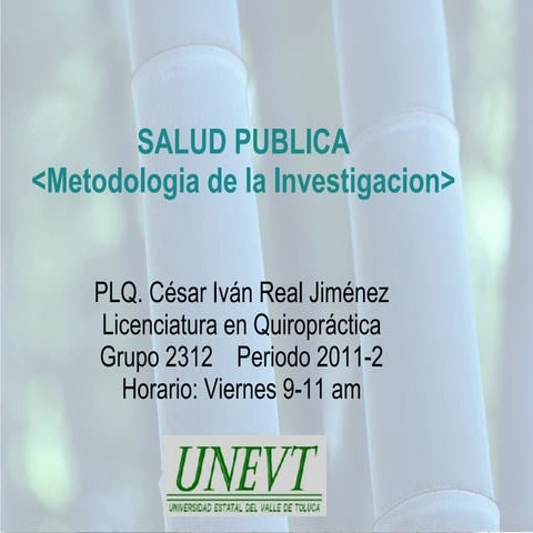 Salud  Publica- Presentacion del programa UNEVT