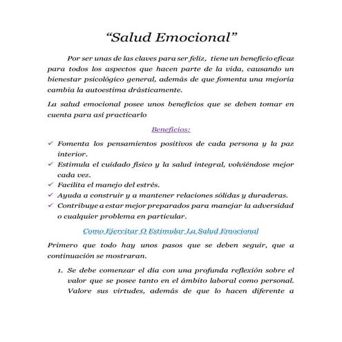 Las emociones y la salud mental | PPTX