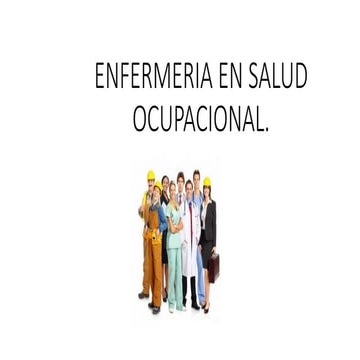 SALUD OCUPACIONAL ciencias de la salud .