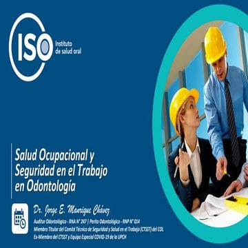 Salud Ocupacional y Seguridad en el Trabajo en Odontología | PDF