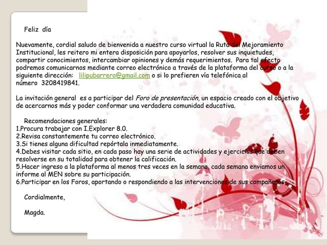 Saludo De Bienvenida