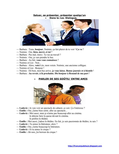 Saluer et se présenter