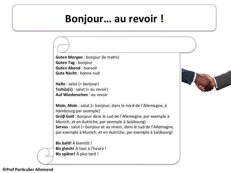 Comment Dire Au Revoir En Allemand Bonjour... au revoir chez les germanophones