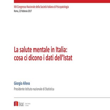 Giorgio Alleva, La salute mentale in Italia:  cosa ci dicono i dati dell’Istat