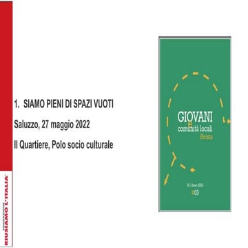 2022, Giovani e spazi urbani