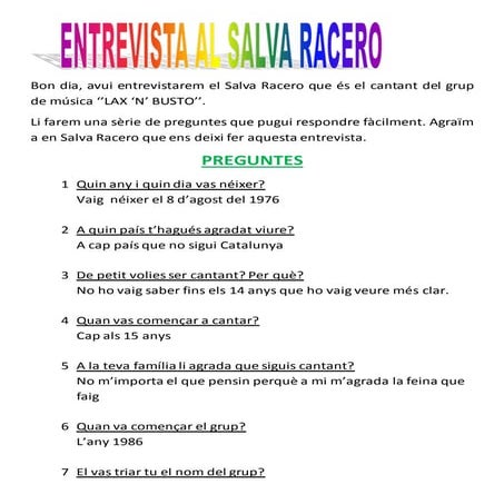 Entrevista a Salva Racero