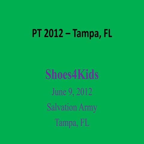 Salvation army   shoes4 kids- pt 2012 – tampa, fl