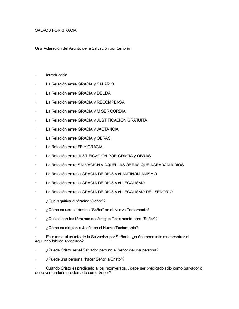 Salvos Por Gracia