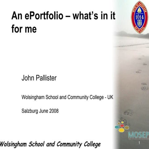An ePortfolio - what is in it for me?