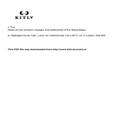 Sama bajau settlements and southern voyages