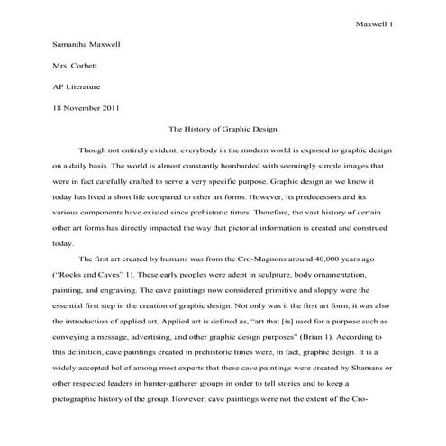 Samantha Maxwell Senior Project Research Paper