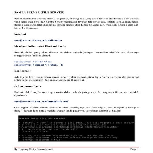 Konfigurasi Samba Server Debian OS