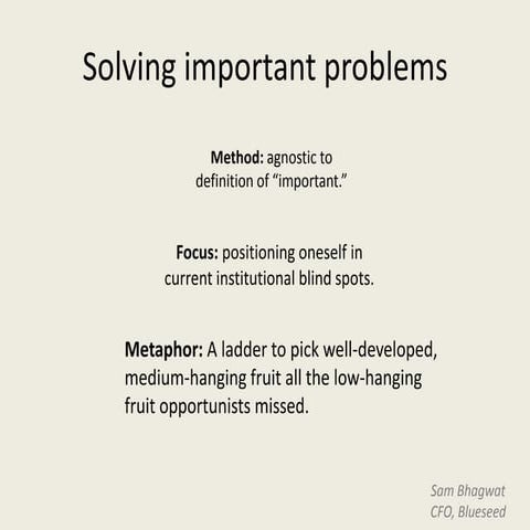 Sam Bhagwat: Solving Important Problems
