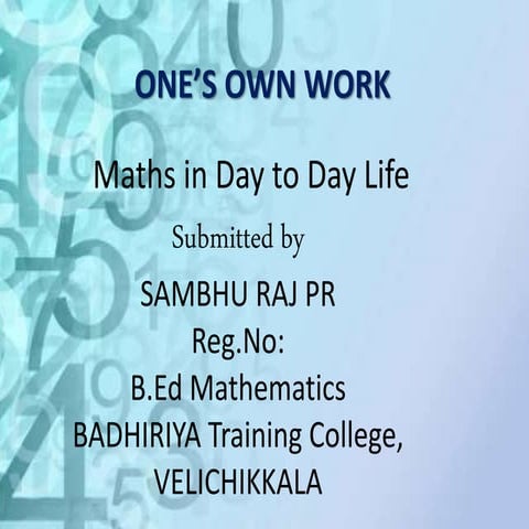 Sambhu raj ones own work