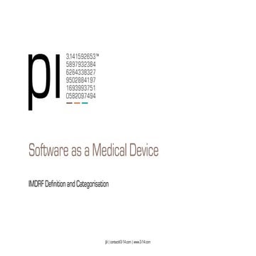 Software as a Medical Device (SaMD) - IMDRF Definition and Categorisation